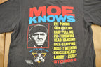 Vintage 1990 The Three Stooges Moe Knows Graphic Promo T-shirt