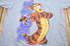 Vintage 1990s Tigger The Disney Store Striped Graphic T-Shirt 90s Streetwear