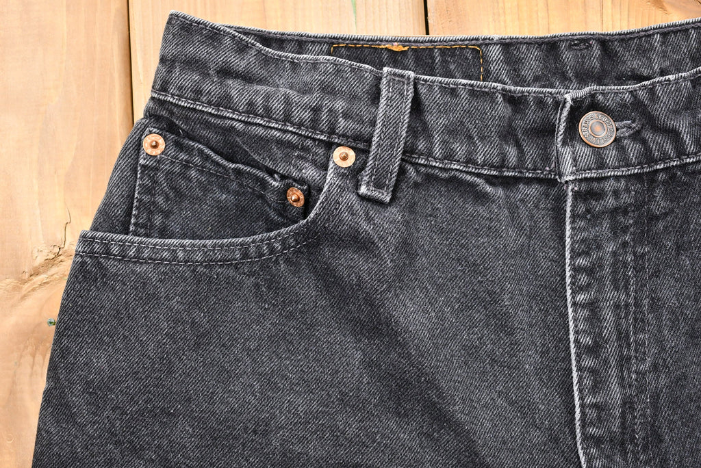 Vintage Early 1990s Levi's 550 Relaxed Tapered Faded Black Jeans