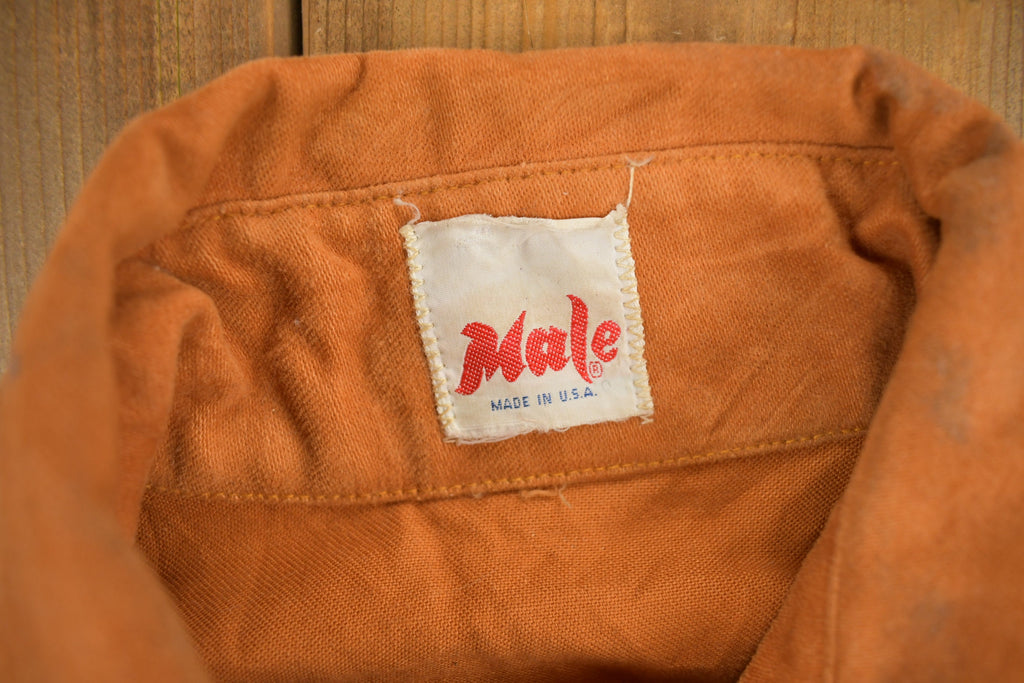 Vintage 1960s Male Burnt Orange Shacket Button Up