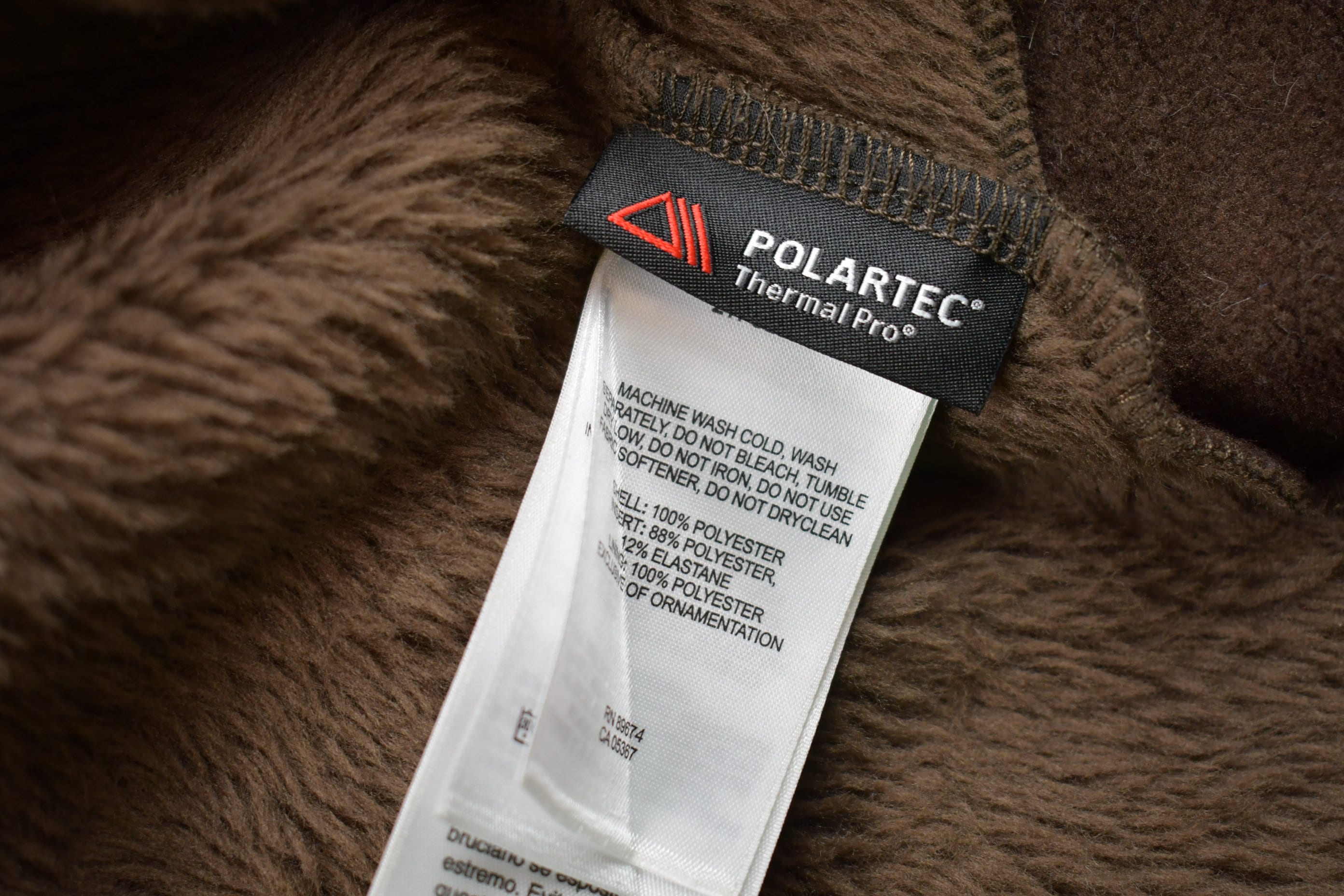 Vintage 1990s Brown Polartec Thermal Mountain Hard Wear Zip Fleece Sweater