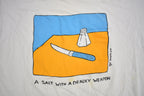 Vintage 1987 " A Salt With A Deadly Weapon" Funny Graphic T Shirt