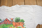 Vintage 1990s Deer by the Stream Graphic T Shirt