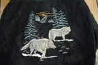 Vintage 1990s Wolf Nature Wool Leather Varsity Jacket