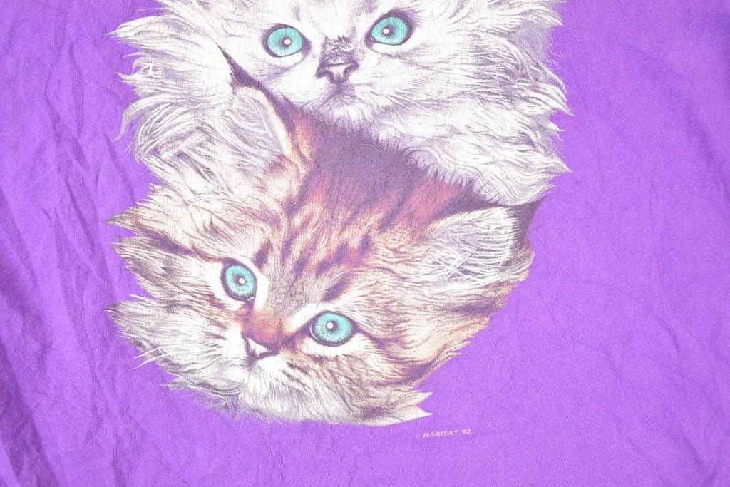 Vintage 1992 Persian Cat Habitat Souvenir Animal T-Shirt Women's L