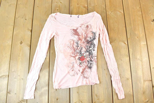 Women Vintage Vigoss Y2K Cherub T-Shirt / Vigoss Grunge Skull Print / Contrast Stitch / Internet Famous Clothing / Over Dyed / Y2K Bedazzled