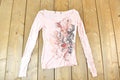 Women Vintage Vigoss Y2K Cherub T-Shirt / Vigoss Grunge Skull Print / Contrast Stitch / Internet Famous Clothing / Over Dyed / Y2K Bedazzled