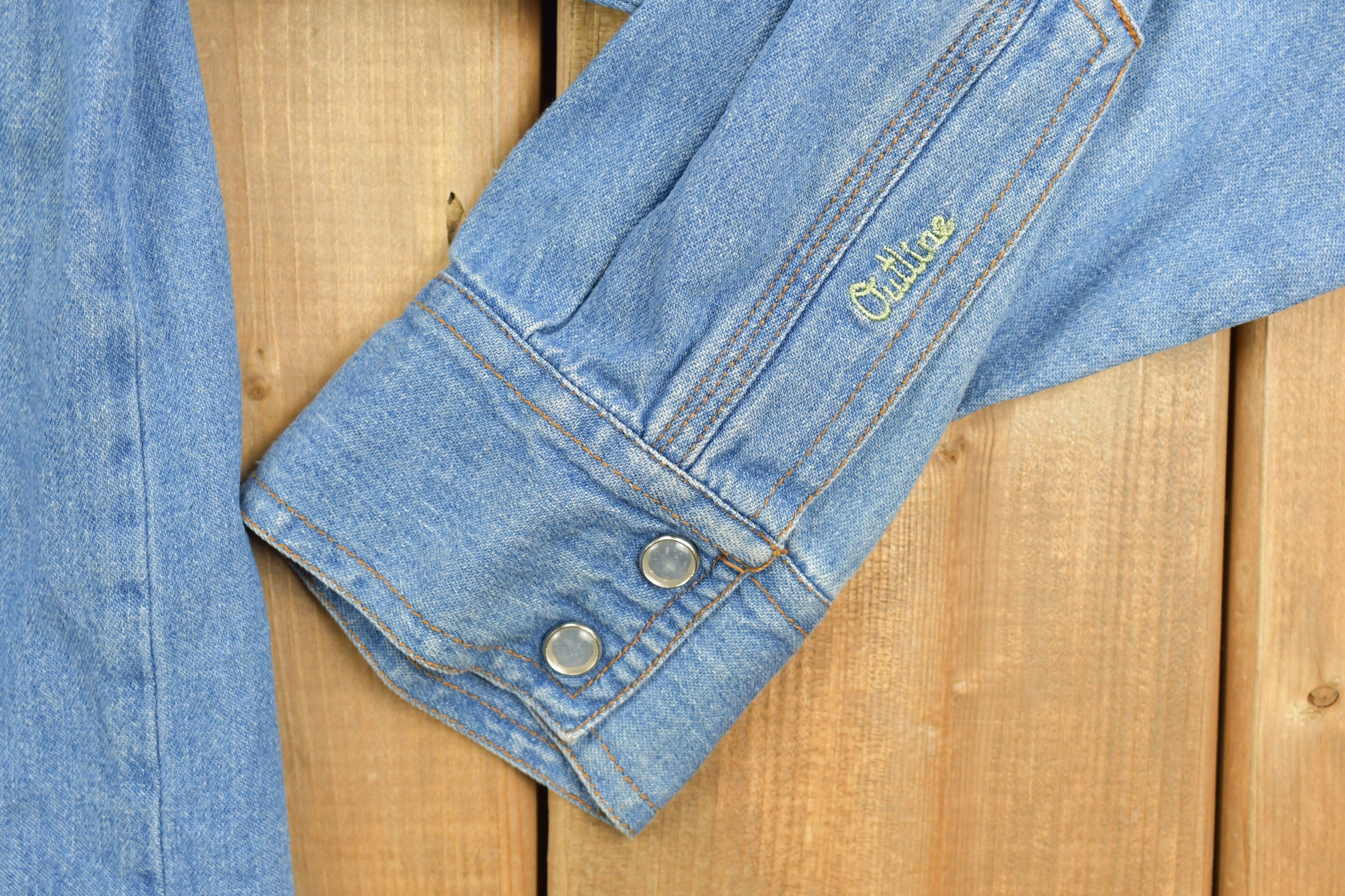 Vintage 1990s Outline Denim Button Up Shirt