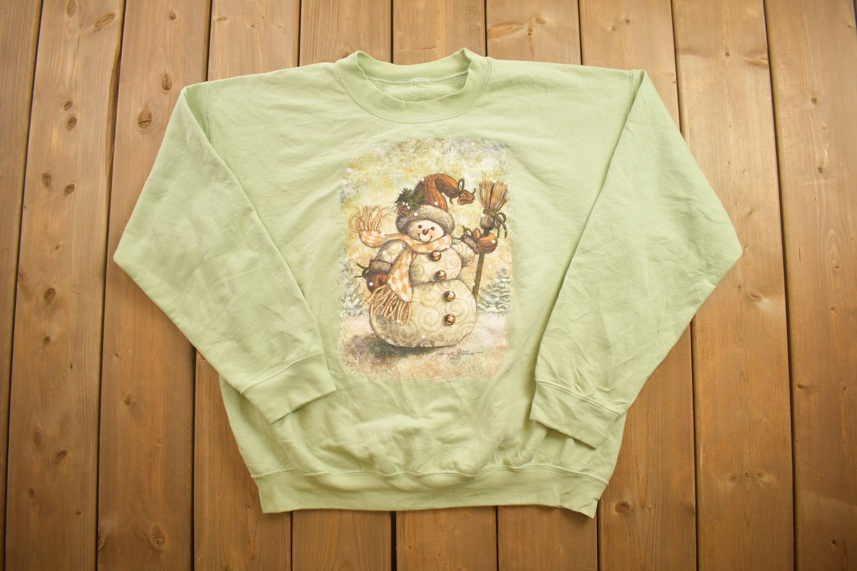 Vintage 1990s Cute Snowman Themed Crewneck Sweatshirt