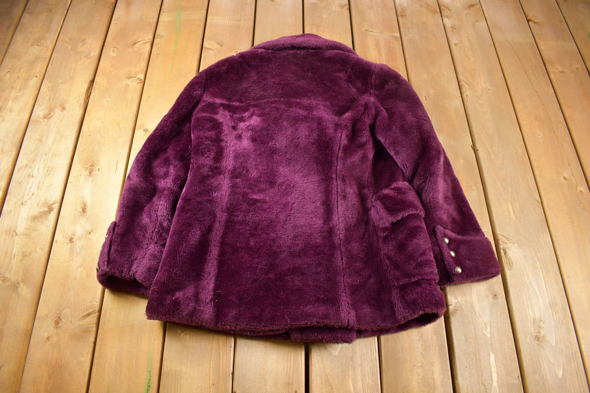 Vintage 1960s Sears & Roebucks Purple Plush Faux Fur Coat