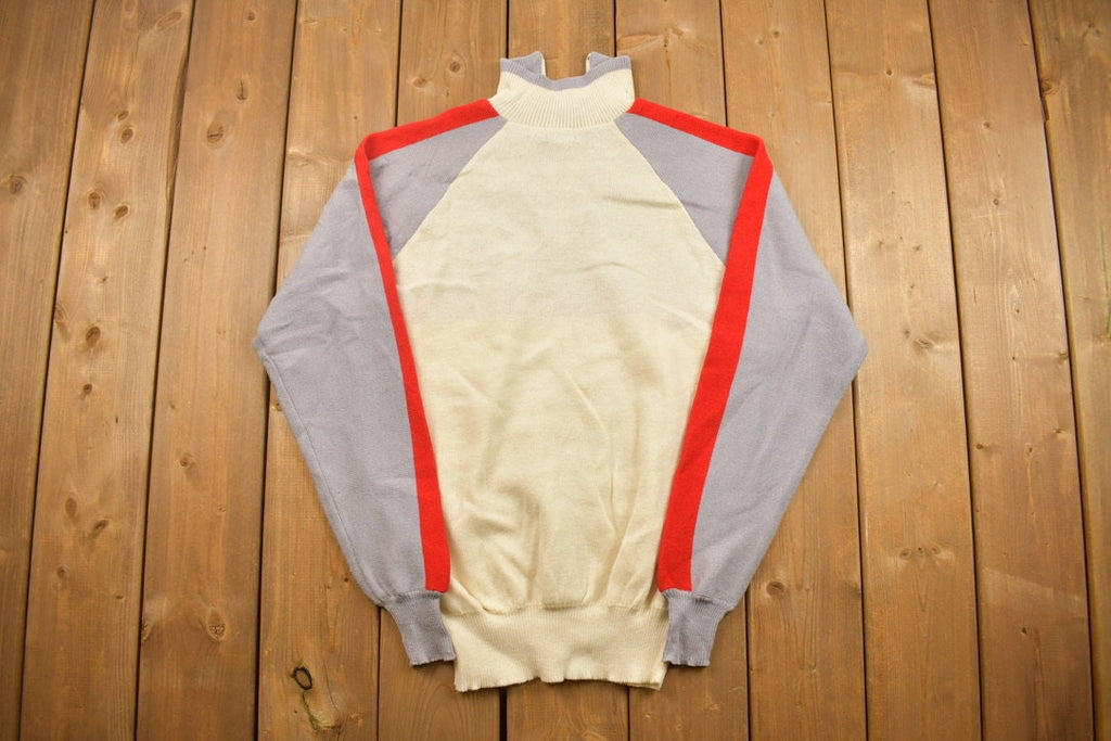 Vintage 1990s CB Sports 100% Wool Blank Turtleneck Sweatshirt