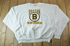 Vintage 1990s Boston Bruins Nutmeg Mills NHL Hockey Crewneck Sweatshirt