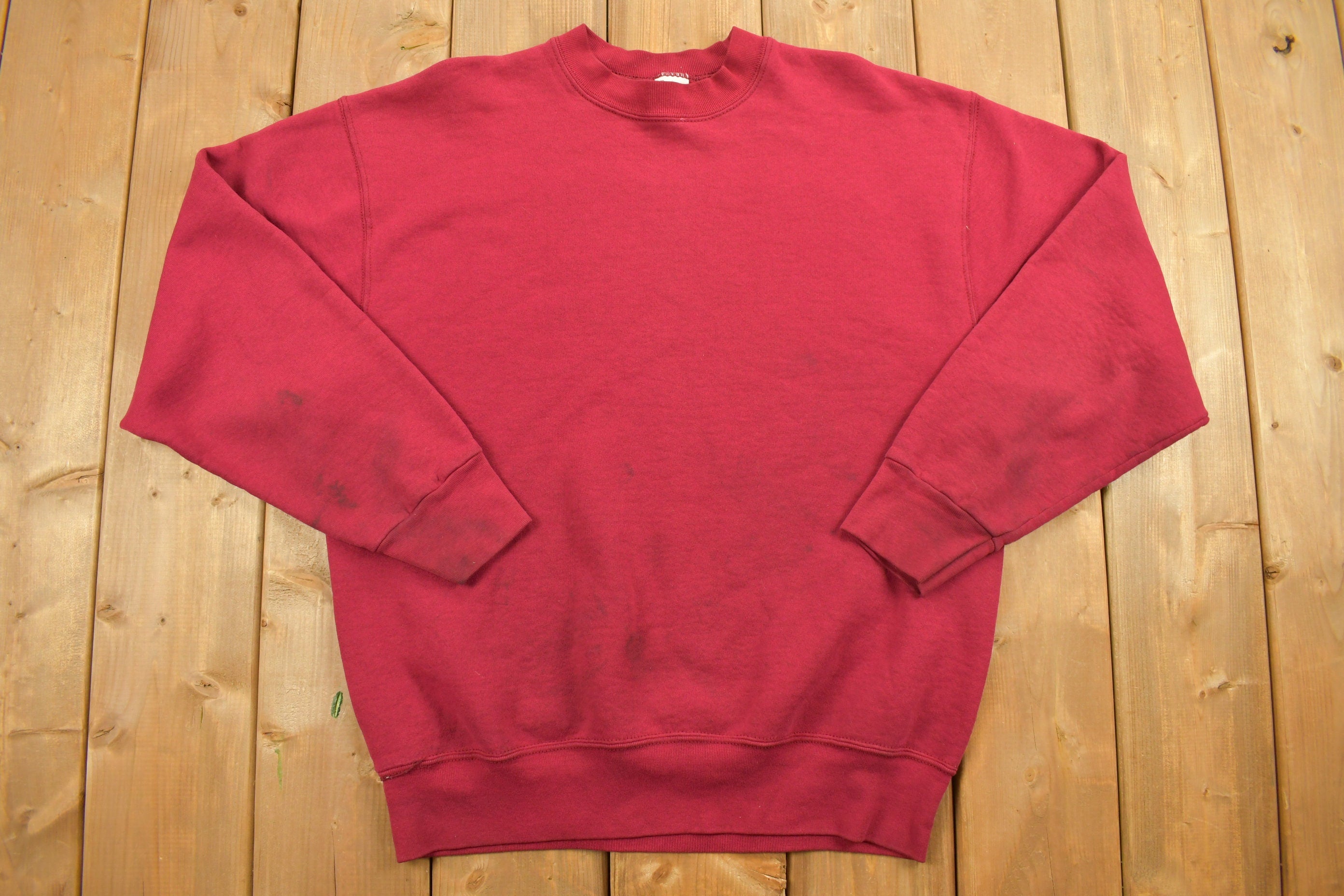 Vintage 1990s Blank Red Crewneck Sweatshirt