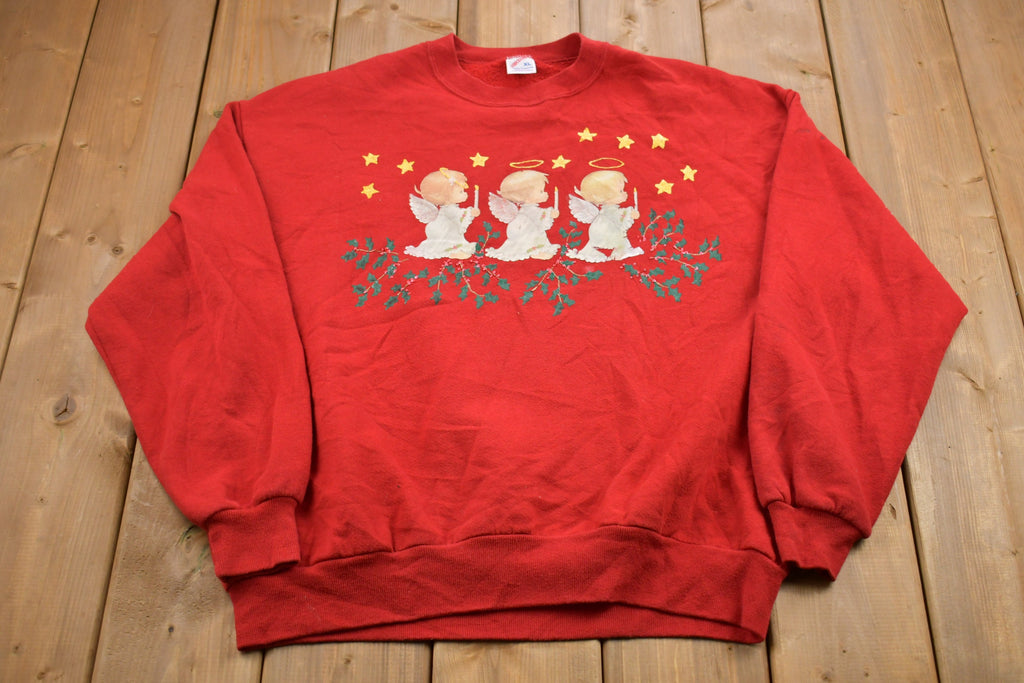 Vintage 1990s Angel Graphic Made In USA Crewneck Sweatshirt