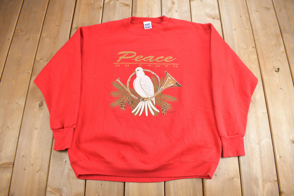Vintage 1993 Peace On Earth Dove Graphic Crewneck Sweatshirt