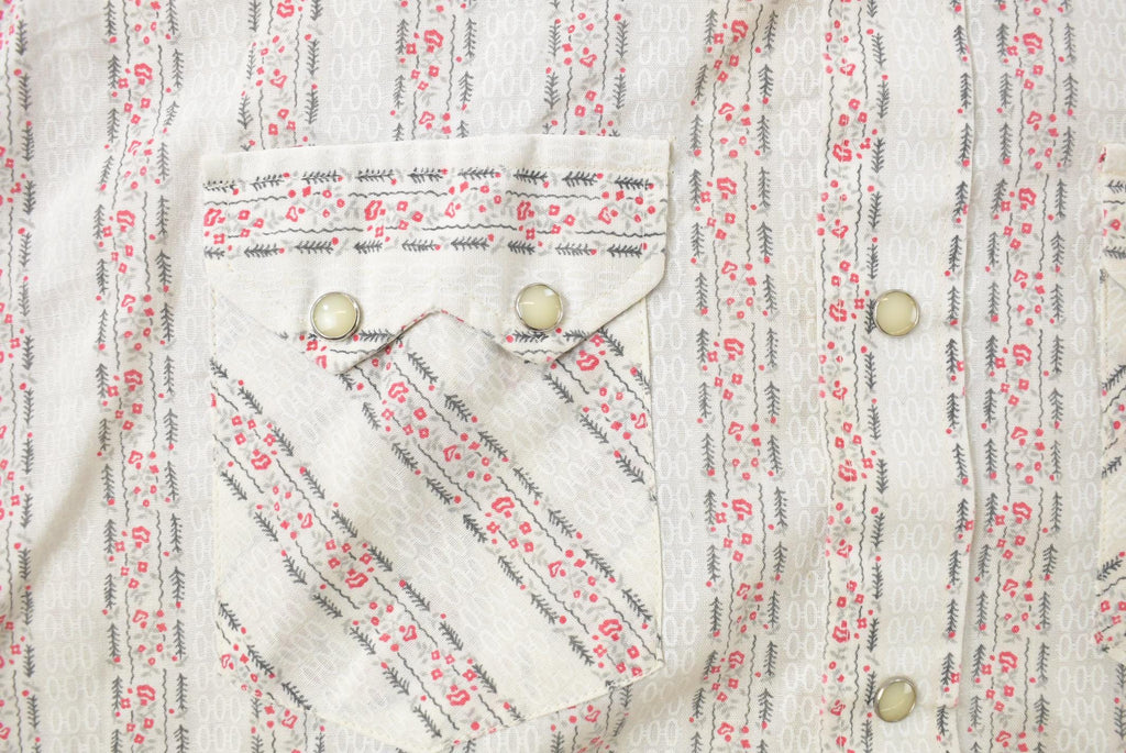 Vintage 1980s Western Shirt Pearl Snap Short Sleeve Button Up Shirt Mens XL