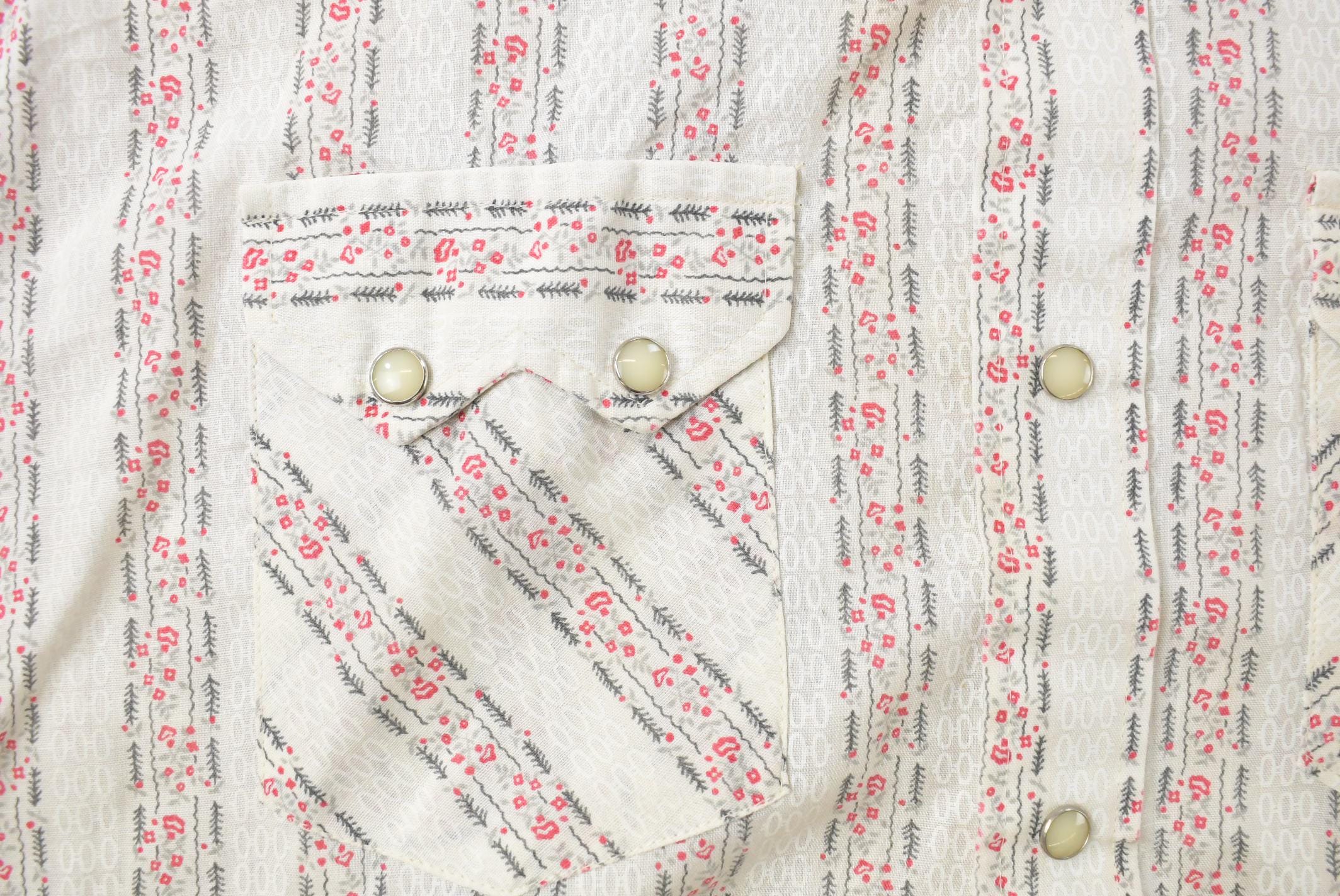 Vintage 1980s Western Shirt Pearl Snap Short Sleeve Button Up Shirt Mens XL