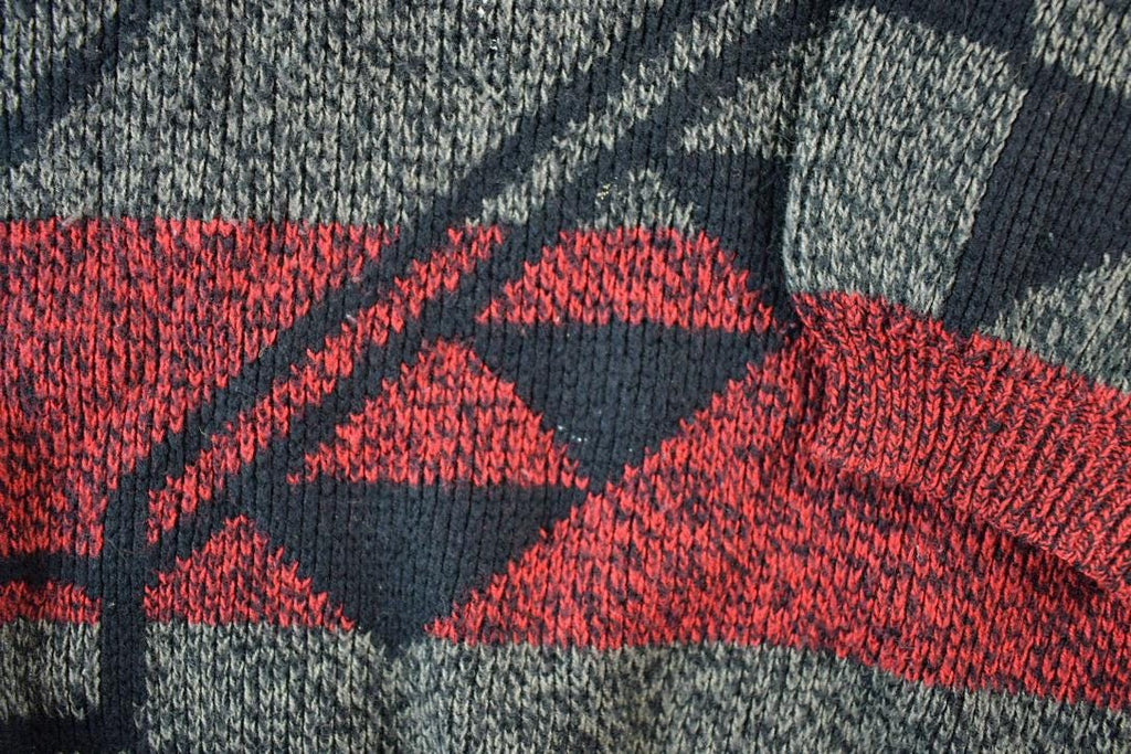 Vintage 1990s Knit Abstract Pattern Crewneck Sweater Mens L