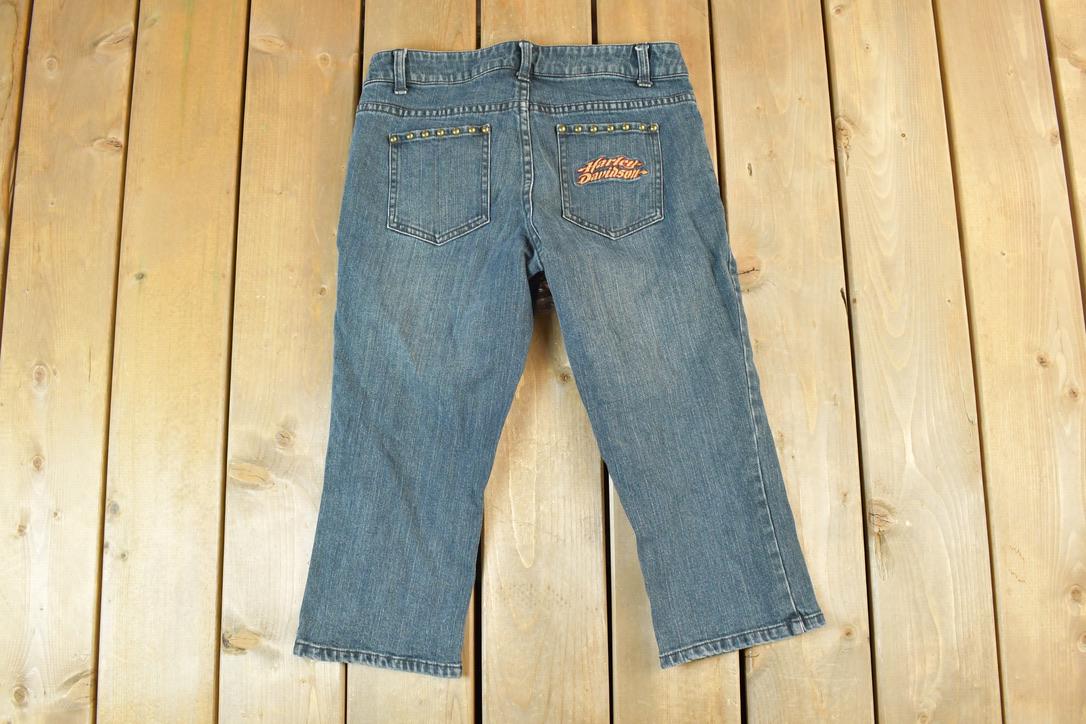 Vintage 1990s Harley Davidson Riveted Jean Shorts