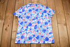 Vintage 1960s Floral Polyester Short Sleeve Blouse