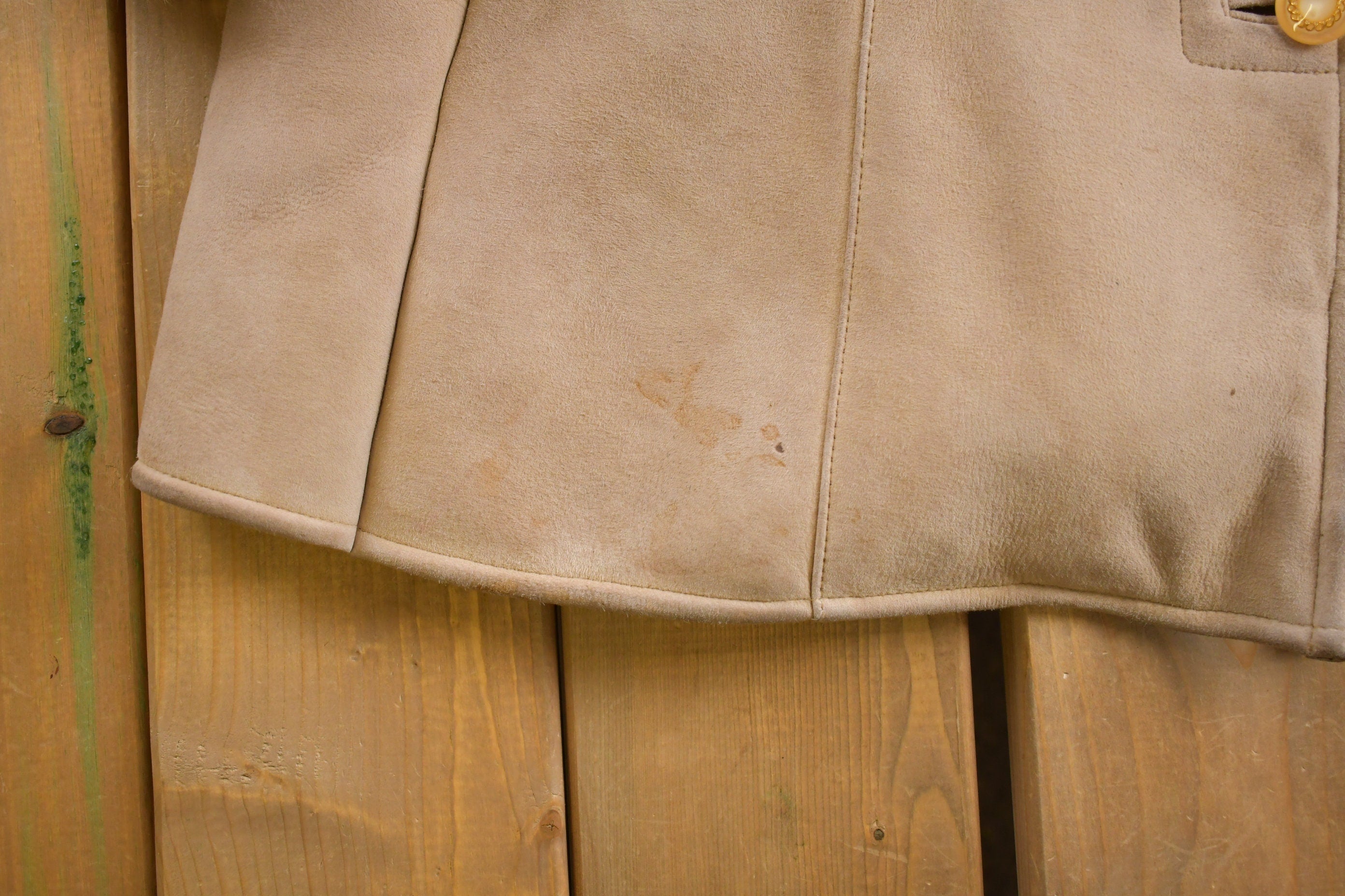 Vintage 1980s Ovis Shearling Suede Leather Coat