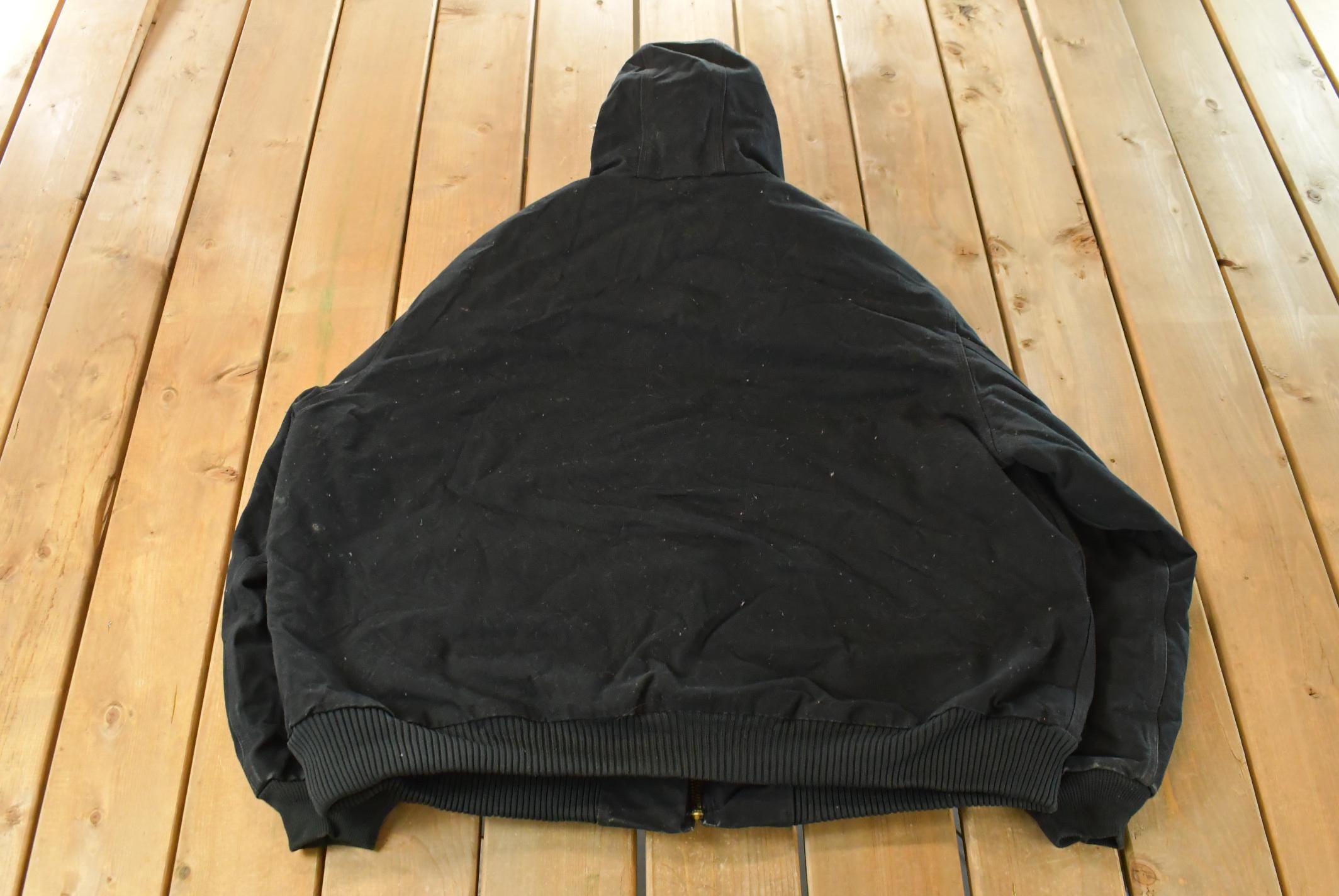 Vintage 1990s Carhartt Distressed Canvas Hooded Jacket Men's 3XL