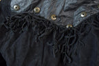 Vintage 1990s Womens G3 Leather Fashions Frilled Biker Jacket Made In USA