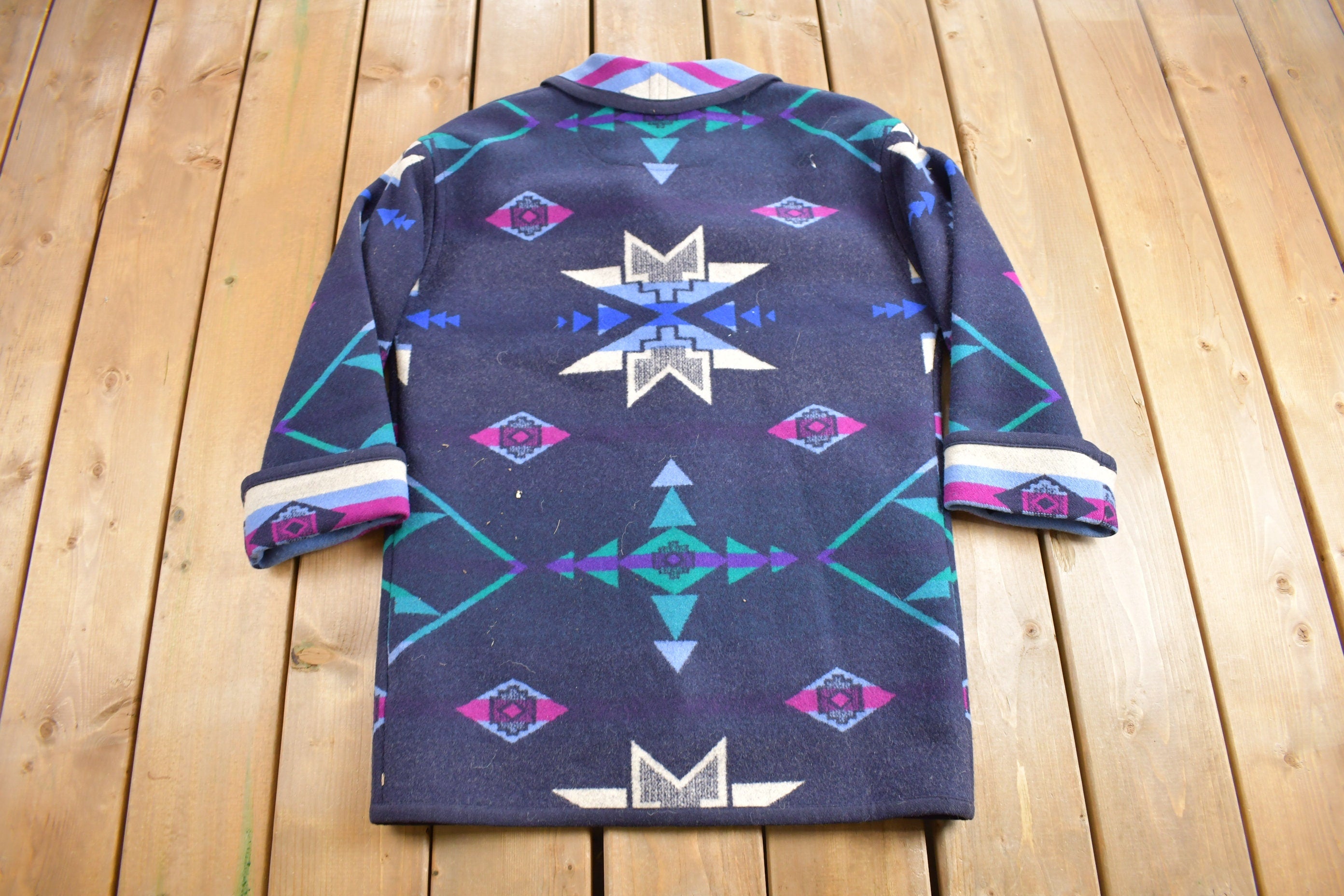 Vintage 1980s Knockabouts By Pendleton Aztec Pattern Jacket /