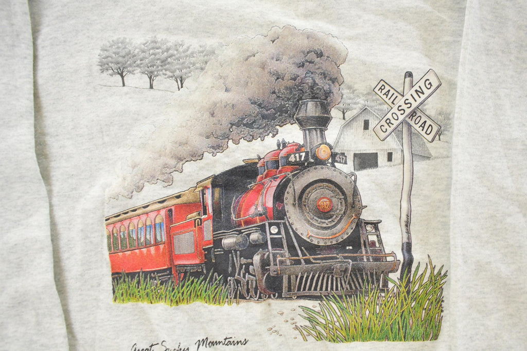 Vintage 1990s Great Smokey Mountains Railway Crewneck Sweatshirt Men's Small