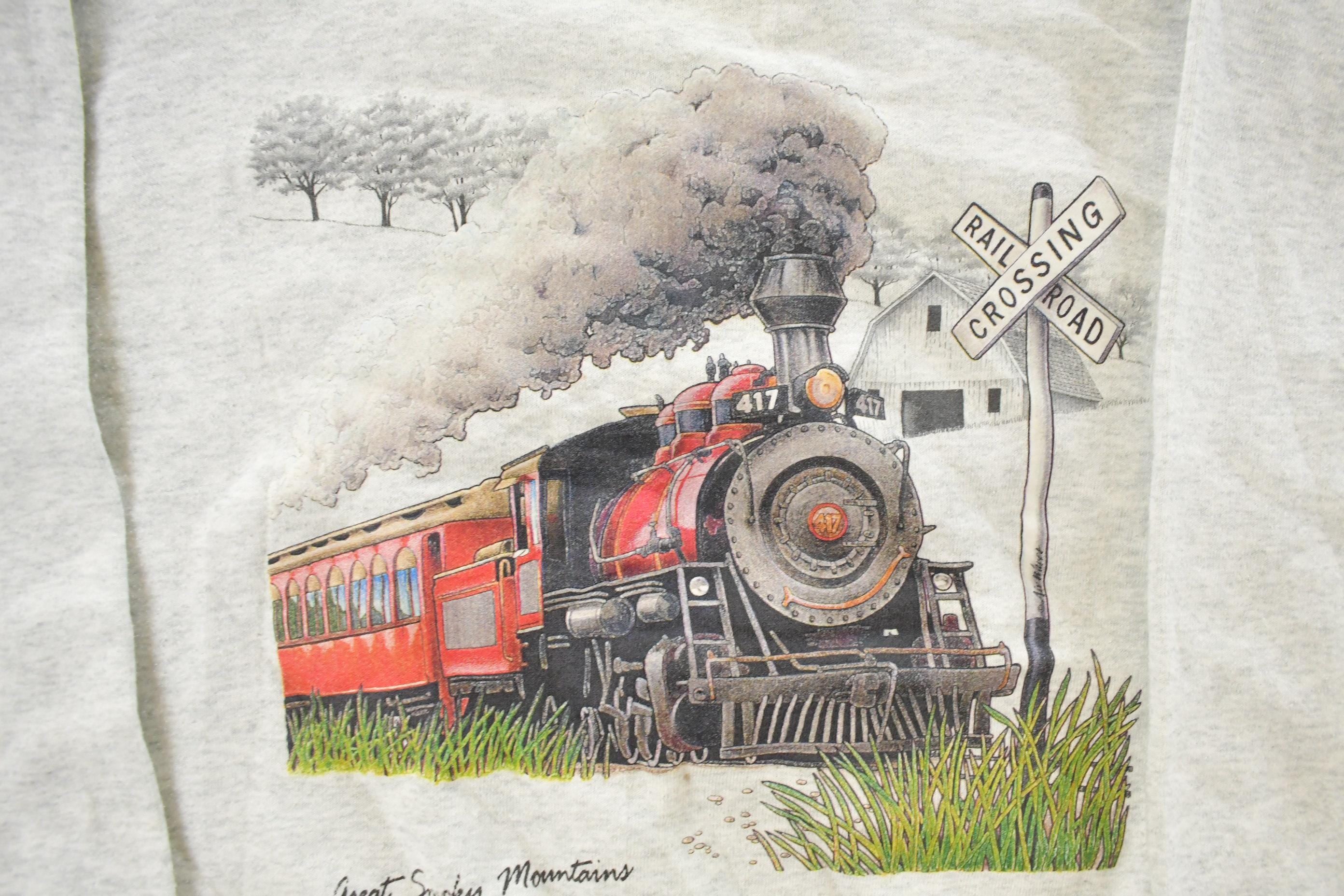 Vintage 1990s Great Smokey Mountains Railway Crewneck Sweatshirt Men's Small