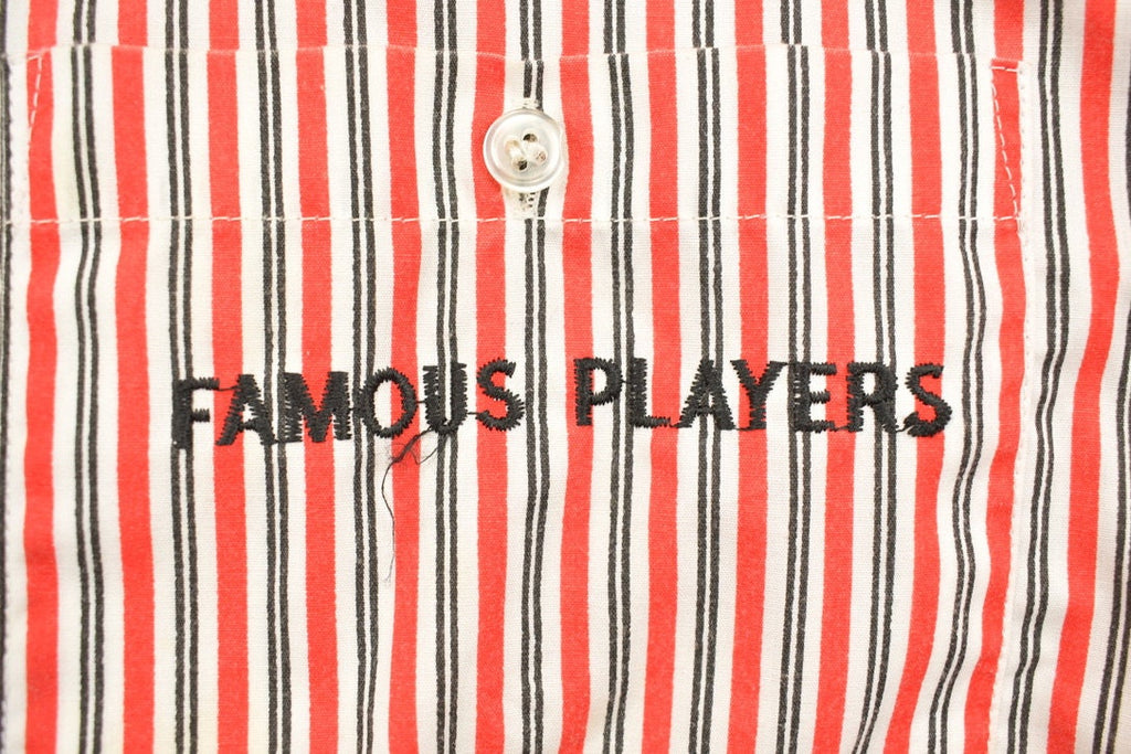 Vintage 1990s Famous Players Striped Button Up Shirt / 1990s Button Up / Vintage Dress Shirt / Striped Button Up / Discretion Button Up