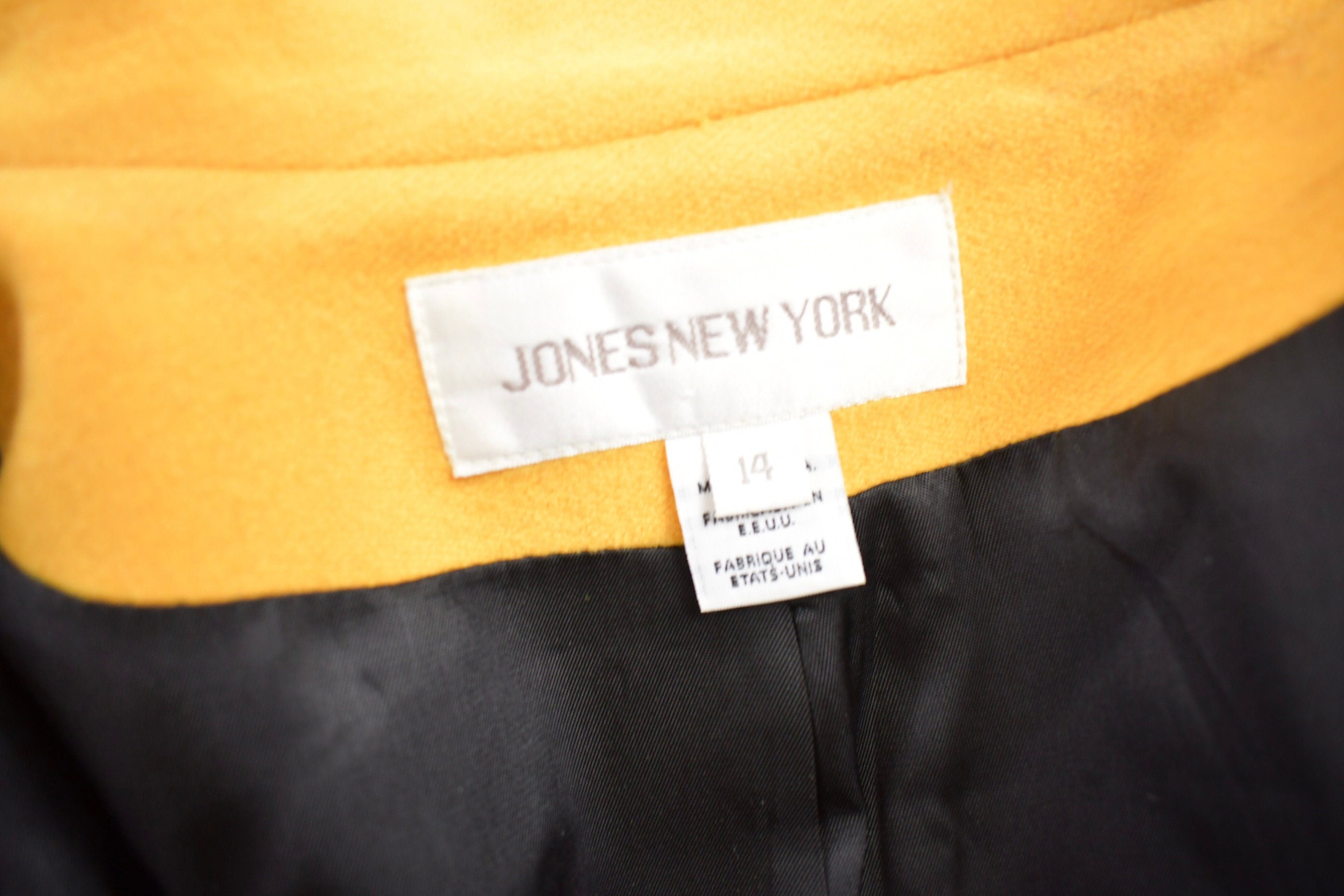 Vintage 1980s Jones New York Yellow Wool Jacket