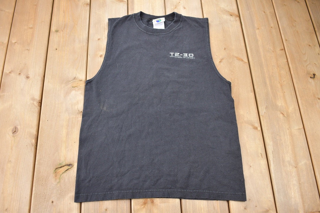 Vintage 1990s Terminator 2 3D Universal Studios Movie Promo Tank Top T-Shirt