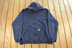 Vintage 1990s Carhartt Full Zip Hoodie Jacket Men's 3XL Tall