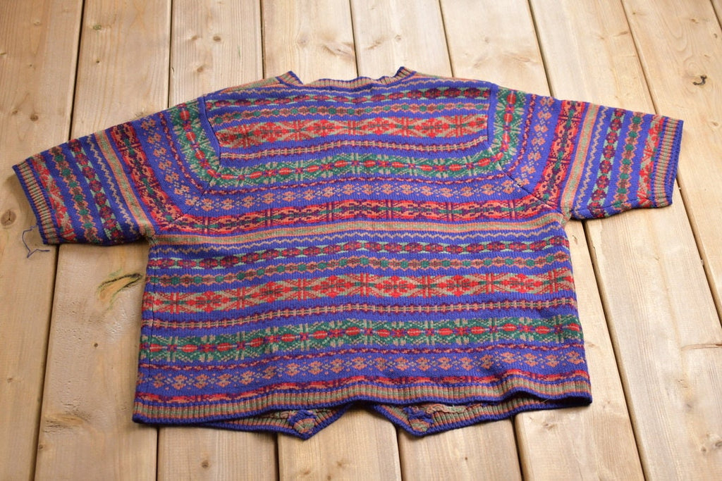 Vintage 1990s Donn Kenny Knitted Button Up Blazer Sweater