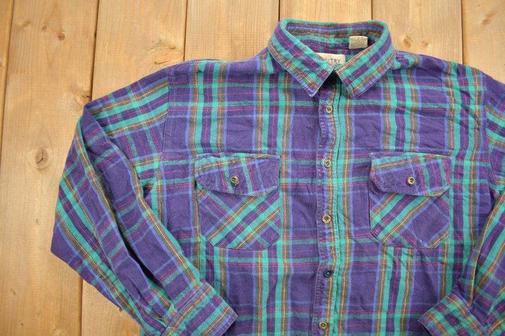 Vintage 1990s Country Touch Plaid Lined Button Up Shirt