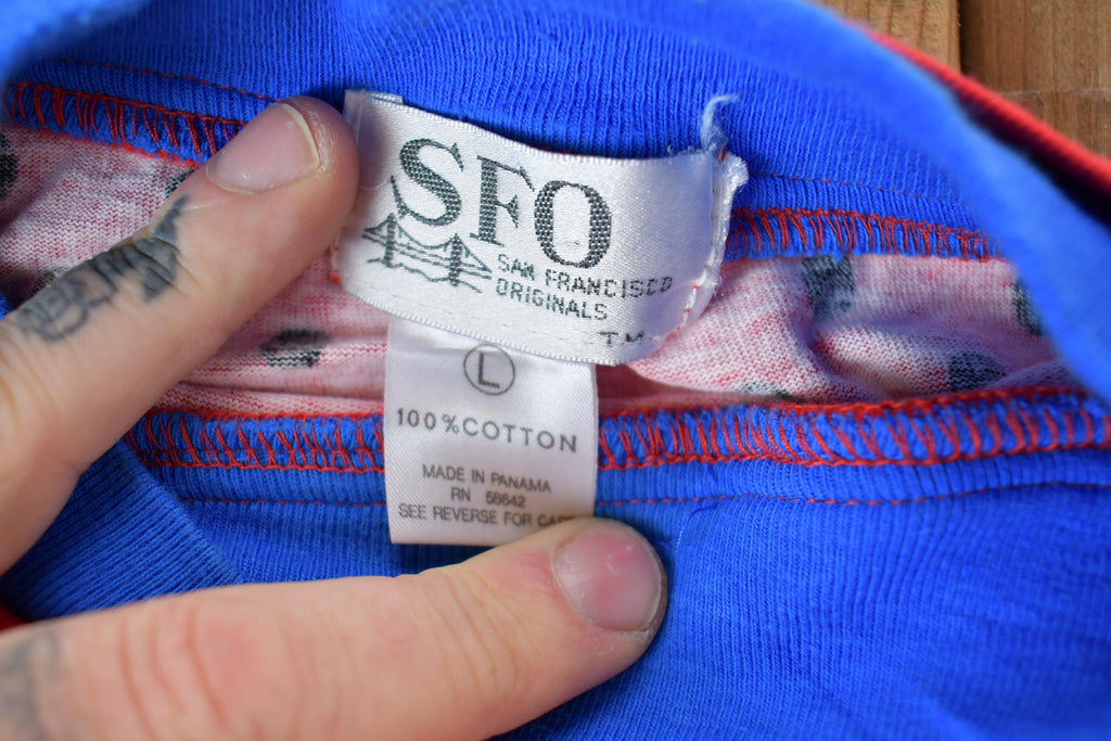 Vintage 1990s SFO Polka Dot Colour Block Crewneck Sweatshirt
