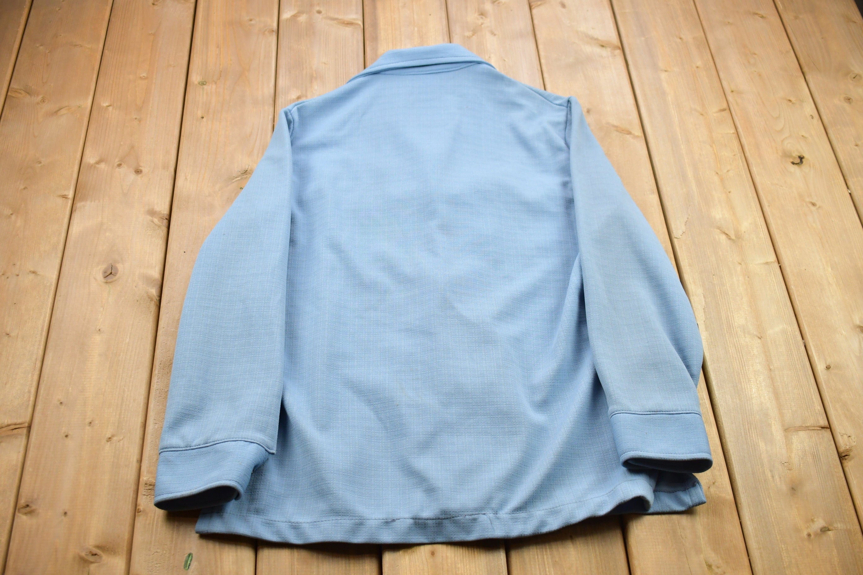 Vintage 1990s John Blair Blank Blue Button Up Shirt