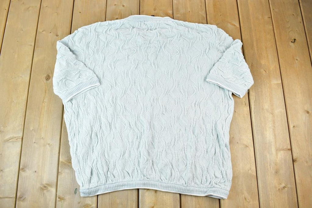 Vintage 1990s Coogi Made In Australia 3D knit 100% Cotton Abstract Pattern Crewneck Sweater