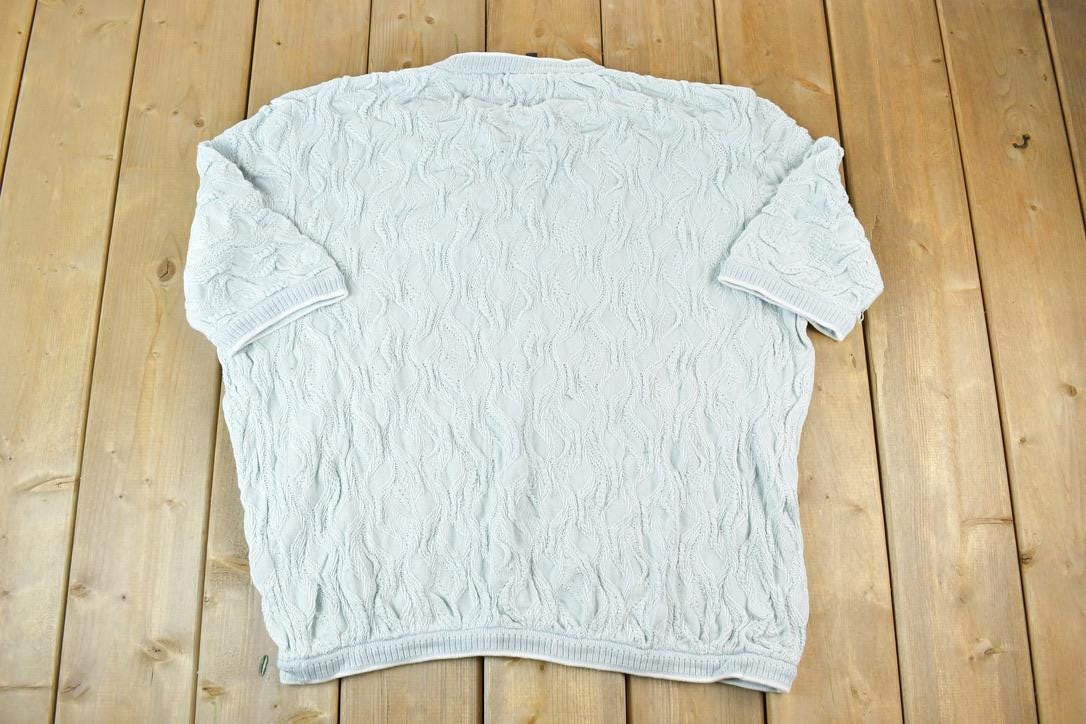 Vintage 1990s Coogi Made In Australia 3D knit 100% Cotton Abstract Pattern Crewneck Sweater