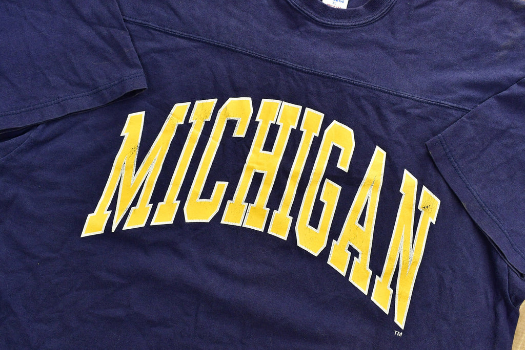 Vintage 1990's University of Michigan State Wolverines Collegiate Jersey T Shirt  Made In USA  NCAA  Sportswear  Russell Athletics