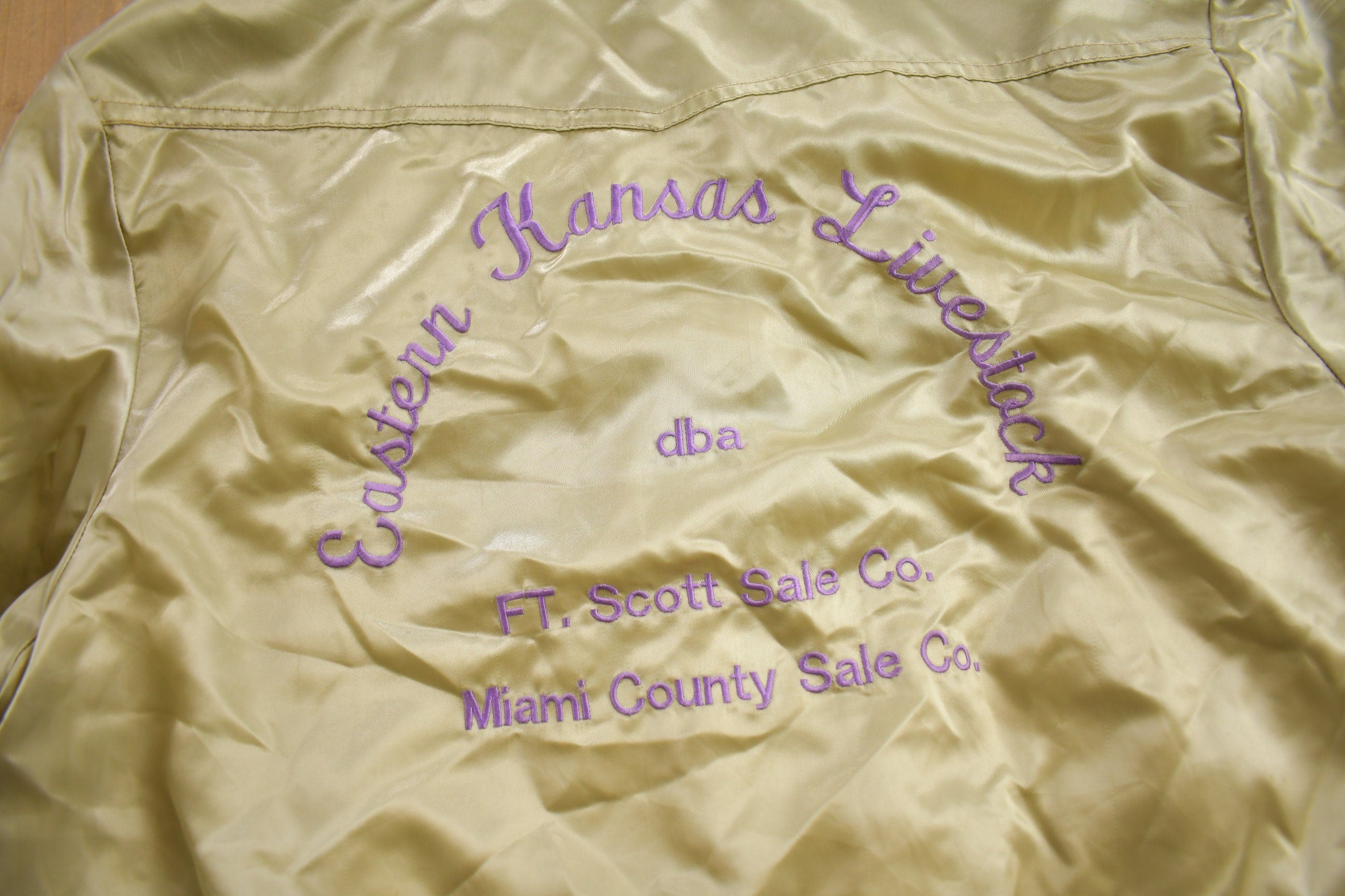 Vintage 1990s Eastern Kansas Livestock West Ark Satin Jacket