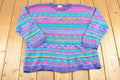 Vintage 1990s LL Bean Chunky Knit Crewneck Sweater Women's XL / 90's Abstract Pattern 3D Knitted Sweatshirt