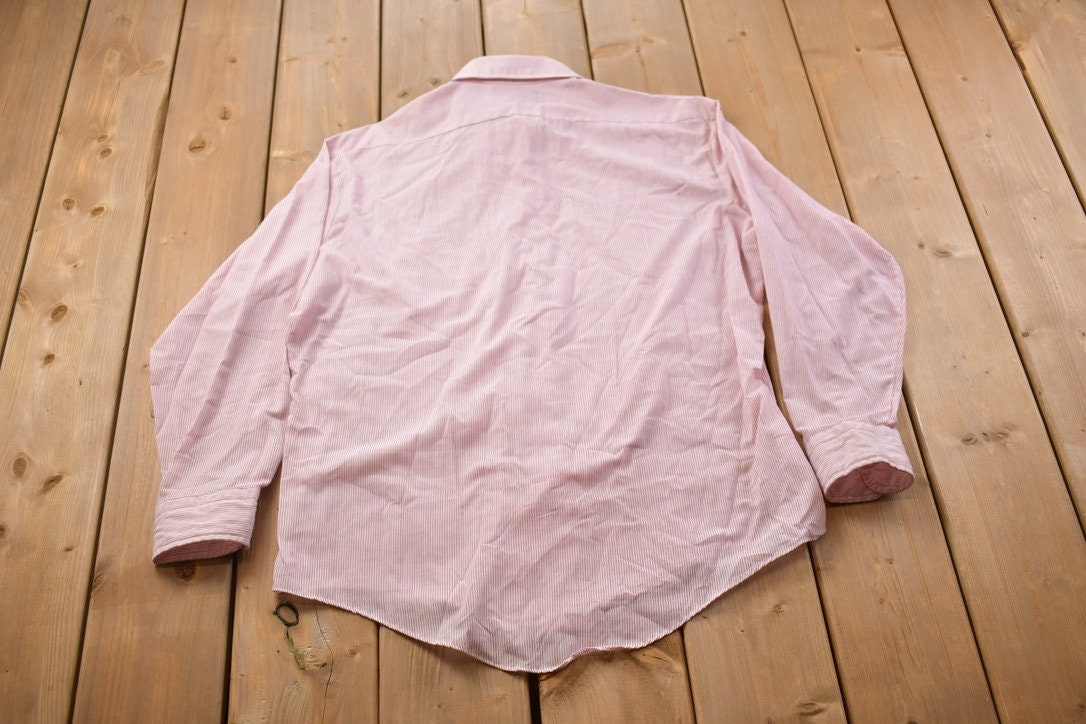 Vintage 1990s Club Hampton Vertical Striped Button Up Shirt /