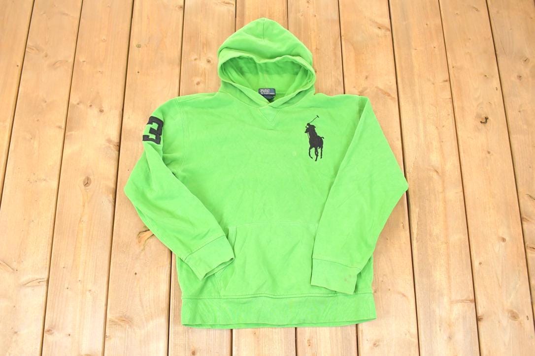 Vintage 1990s Polo By Ralph Lauren Embroidered Hoodie Sweatshirt Youth L