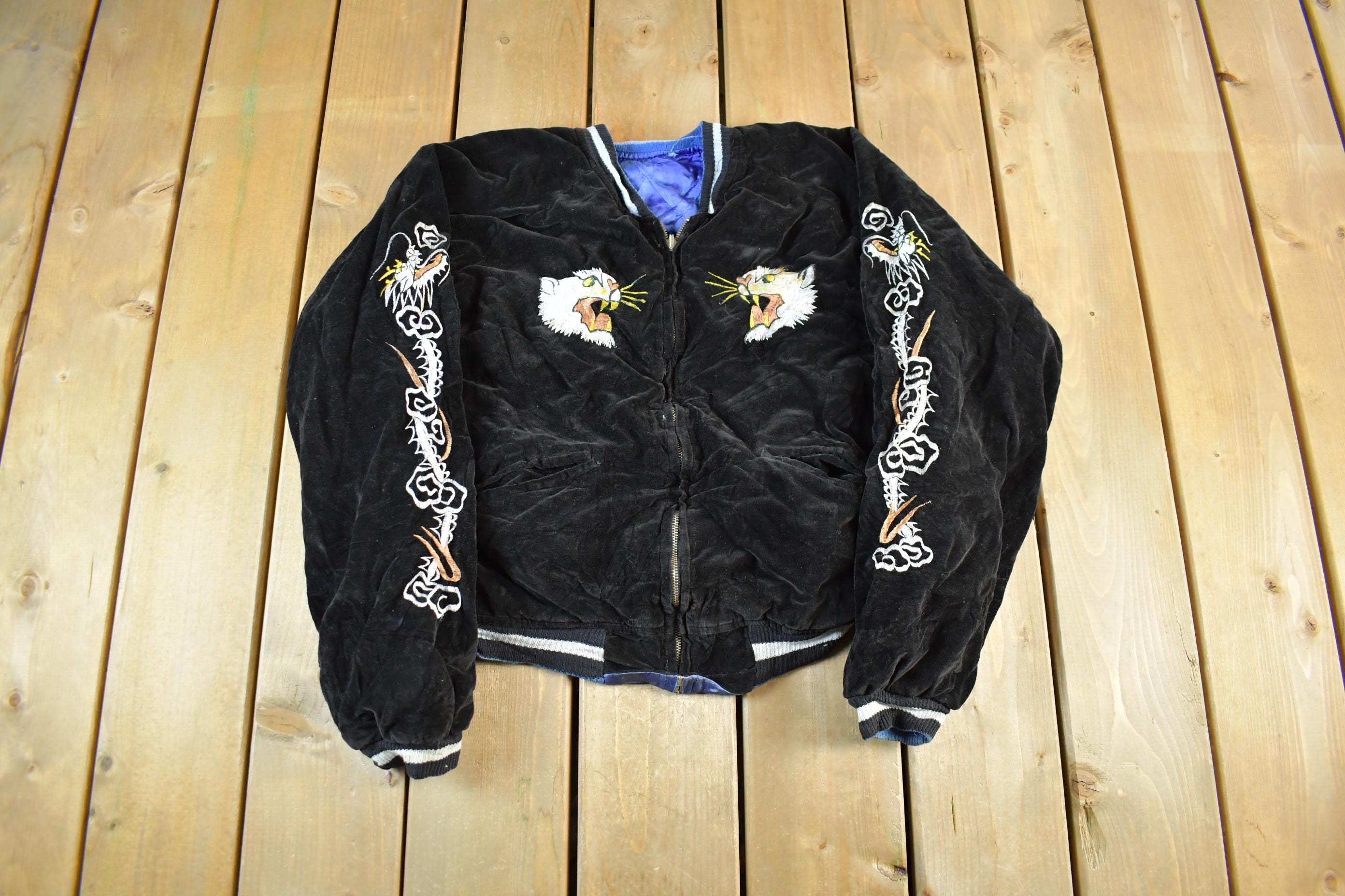 Vintage 1950s 1960s Japan Sukajan Souvenir Bomber Jacket Men's S