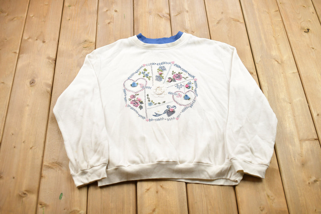 Vintage 1990s Floral Crewneck Sweater
