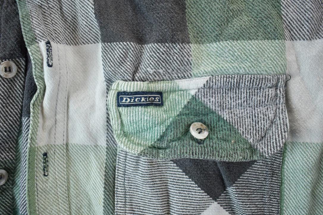 Vintage 1990s Dickies Plaid Thick Button Up Shirt