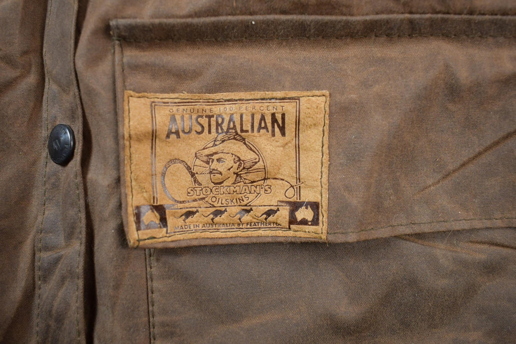Vintage 1990s Australian Stockman's Dilskins Crazy Full Length Leather Trench Coat Made In Australia By Feathertop