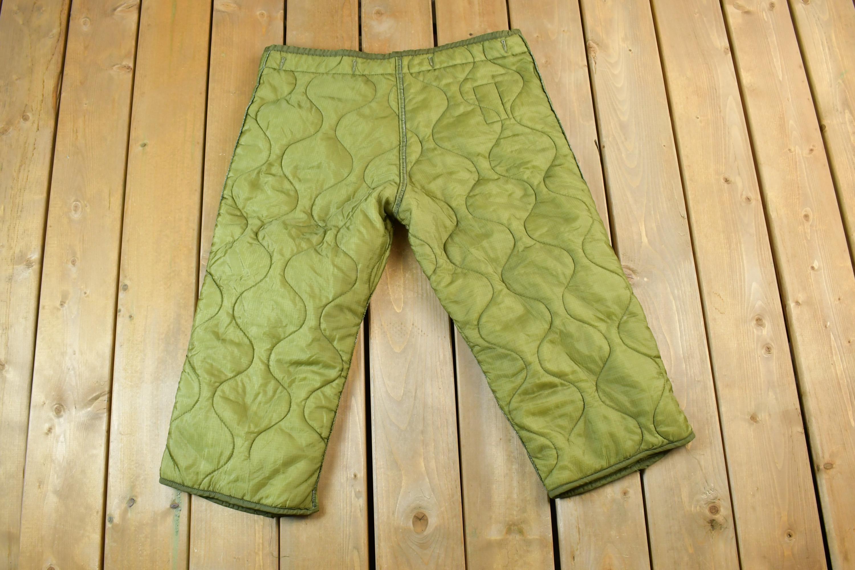 Vintage 1990s Army Green Liner Pants Size 40 x 32